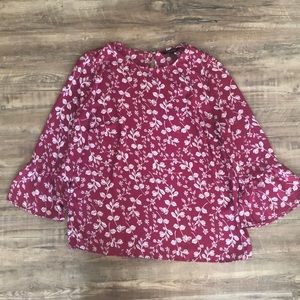 Banana Republic Bell-sleeve Blouse - Pink/Purple